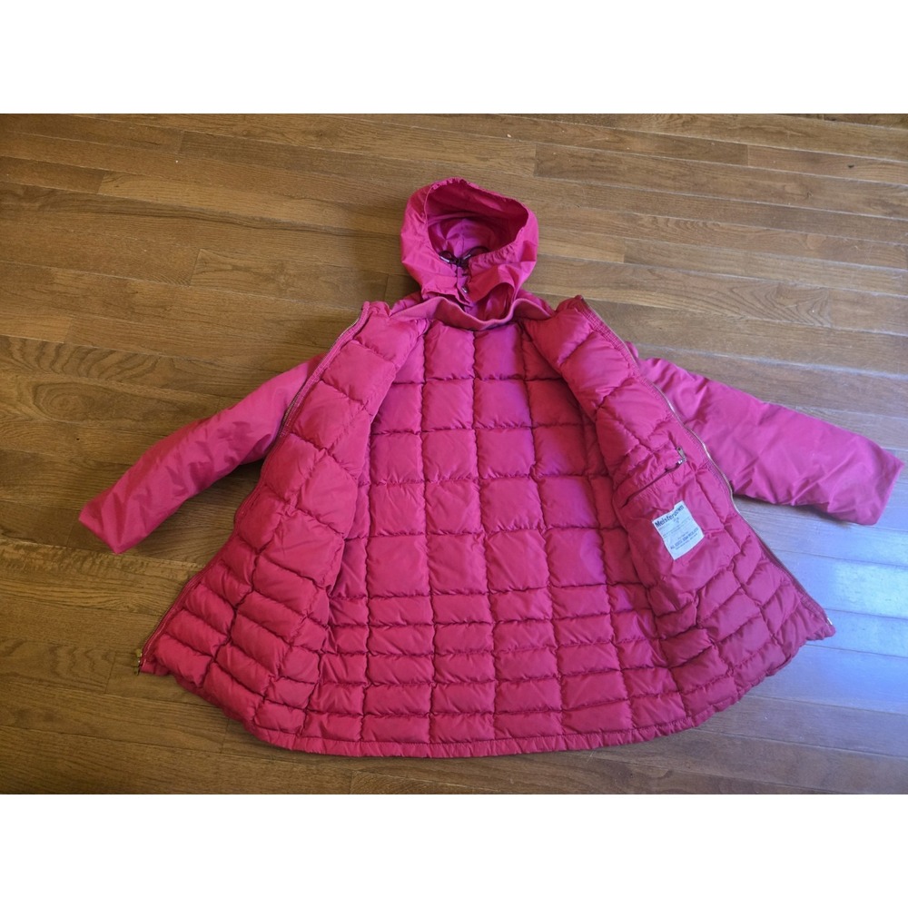 VTG Meisterdown Womens Down Coat Sz M Pink Talon Zippers Shinglers Made In USA